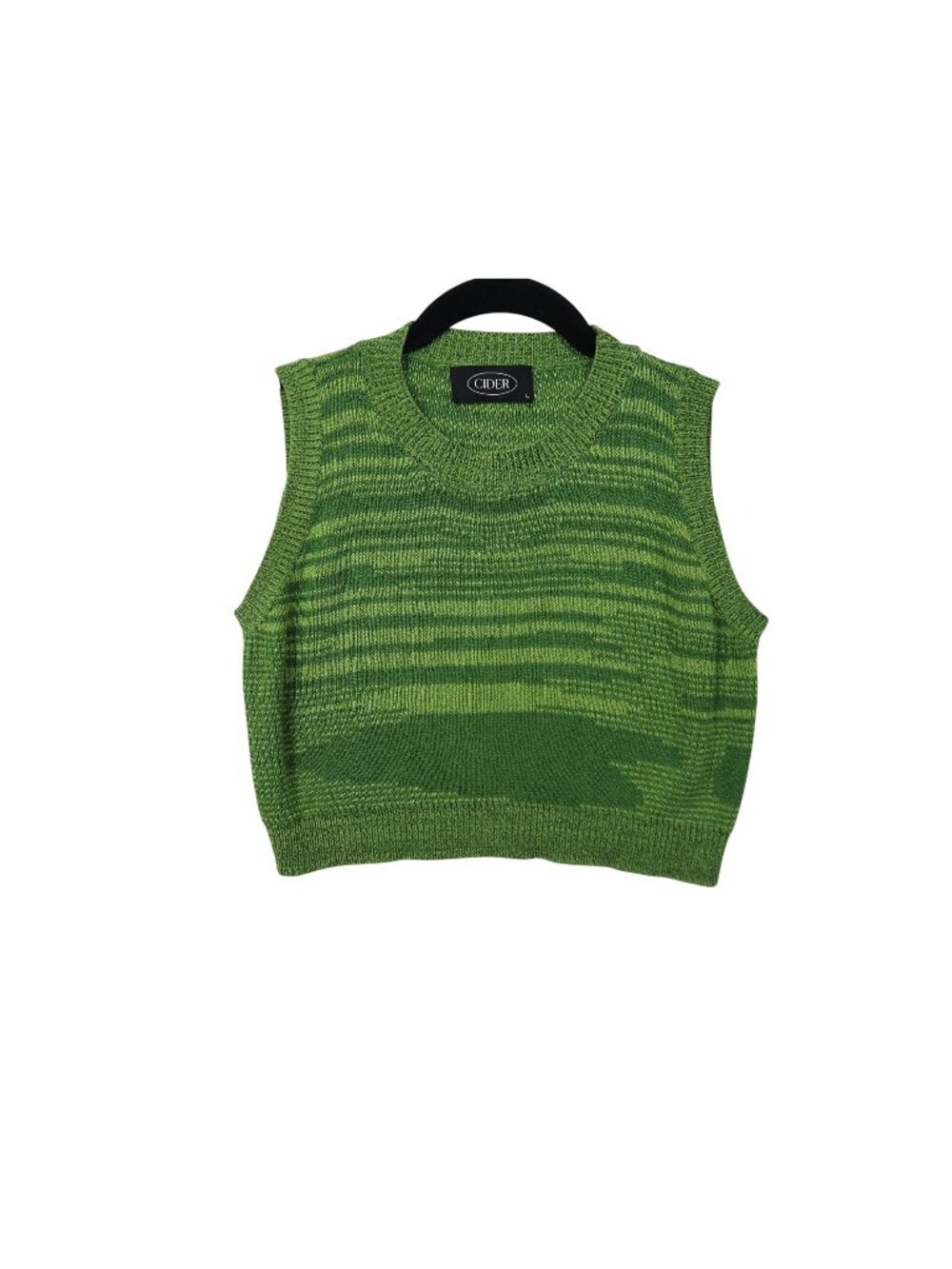 ✨3/$30 Cider L Green Knit Tank Top Sleeveless Striped Cropped Top Sweater Vest